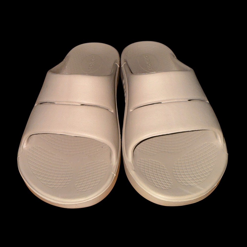 OOFOS OOahh Recovery Slide Sandal Womens 8 Mens 6 Pre-Owned Beige/Tan Orthopedic - Picture 9 of 13